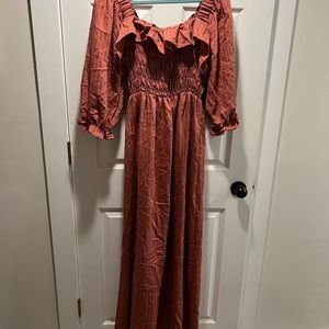 Ces Femme coral maxi dress NWT